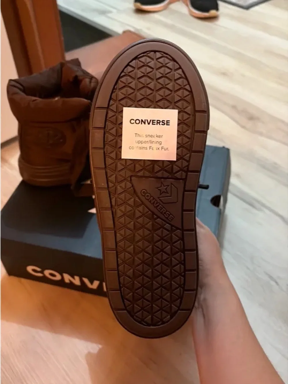 Converse Brown High-Top Sneaker with Rubber Sole - Unisex